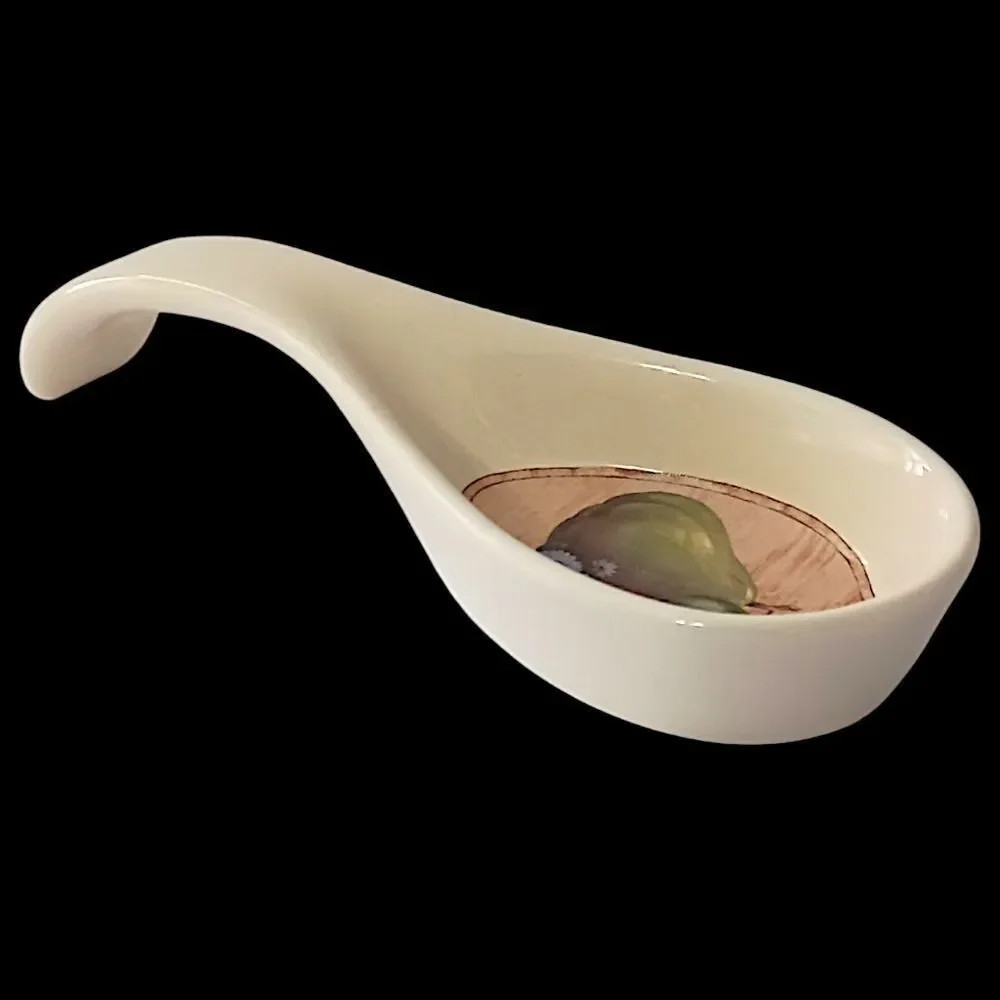 Certified International Windsor Pear Spoon‎ Rest Holder Pam Gladding Ceramic Vtg